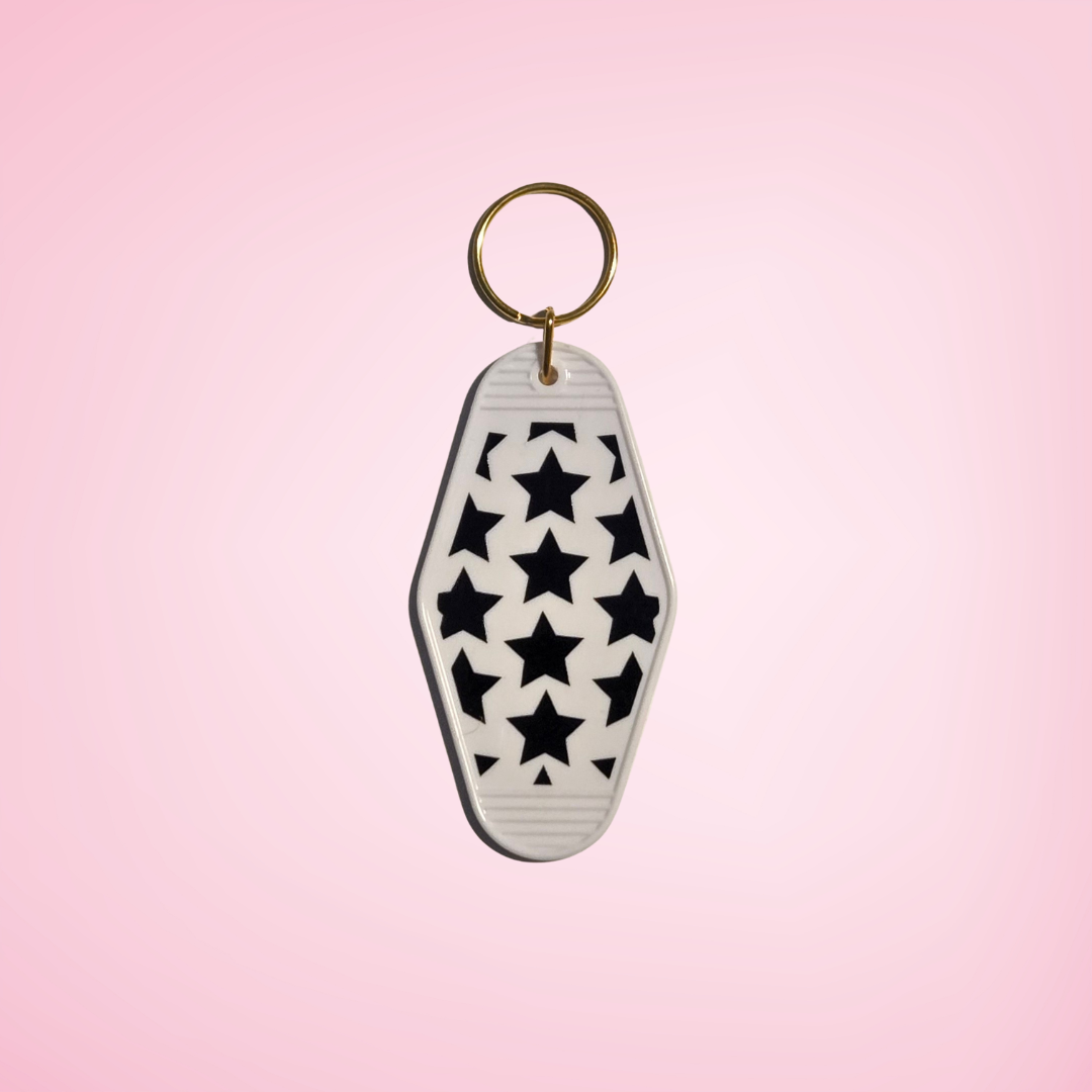 Star Print Motel Keychain
