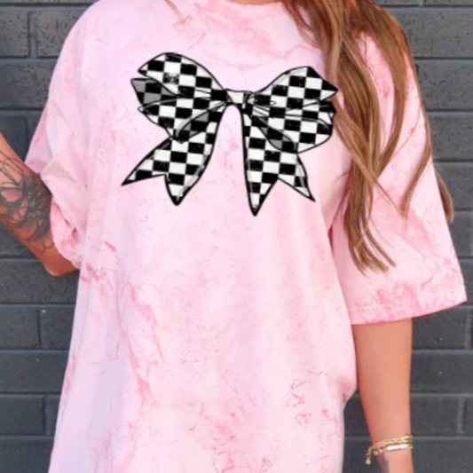 Black & White Checkered Bow