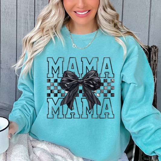 Black Checkered MAMA w/ Bow