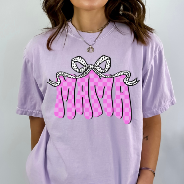 Pink Checkered MAMA w/ Bow