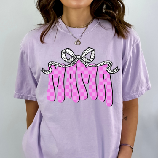 Pink Checkered MAMA w/ Bow