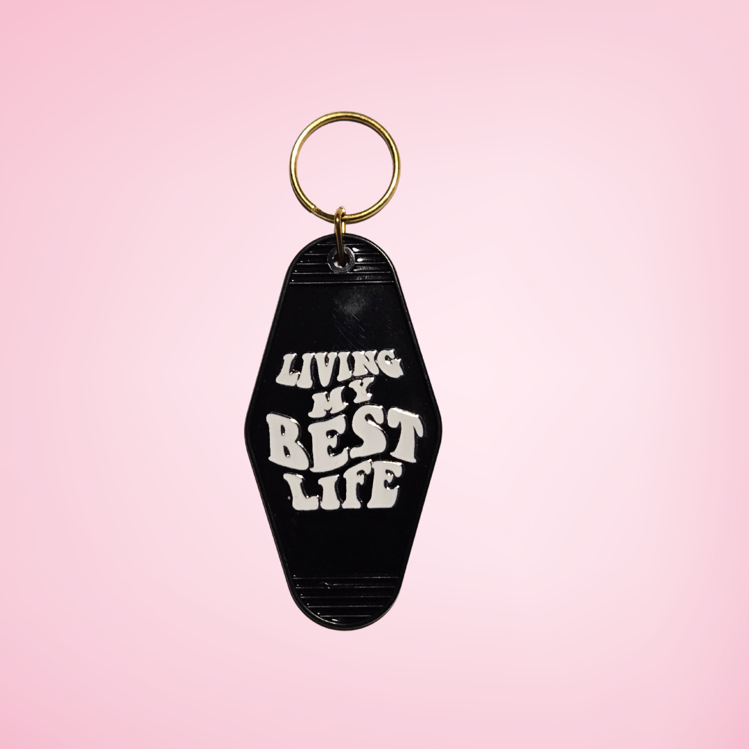 Living My Best Life Motel Keychain