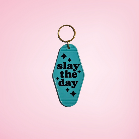 Slay the Day Motel Keychain