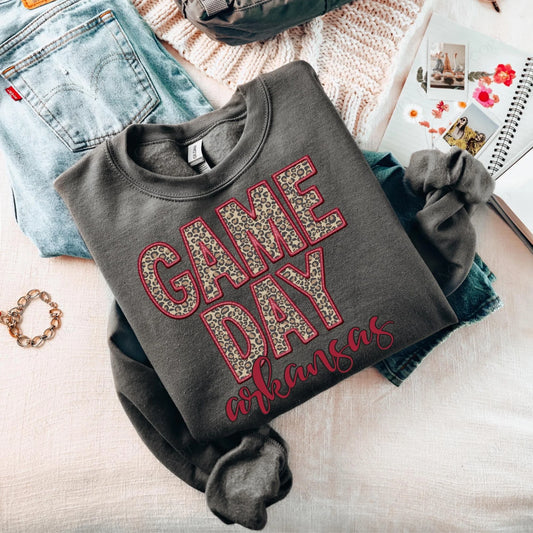 Arkansas Game Day Leopard Print