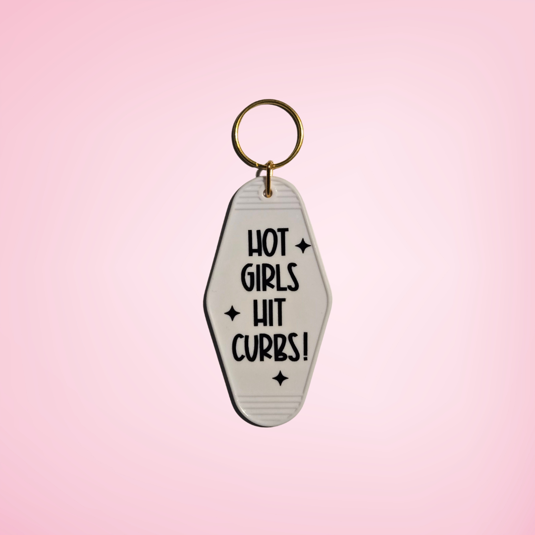 Hot Girls Hit Curbs Motel Keychain