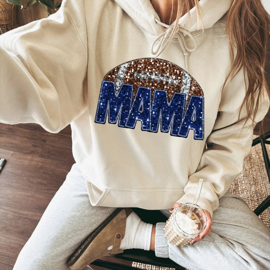 Mama Blue Glitter Football