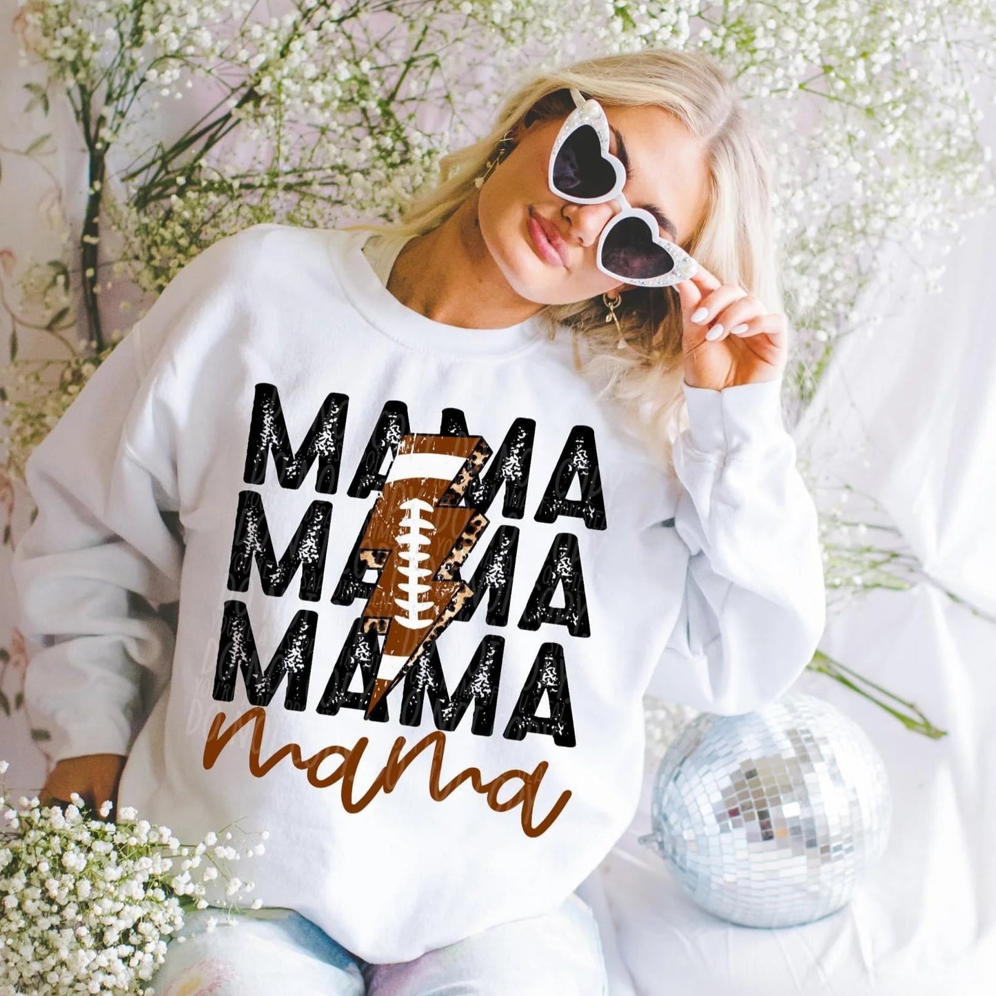 Mama Cheetah Football Lightning Bolt