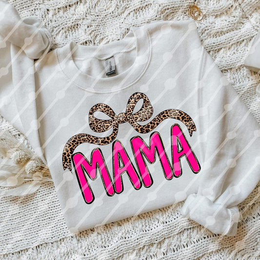 Pink Mama Leopard Bow
