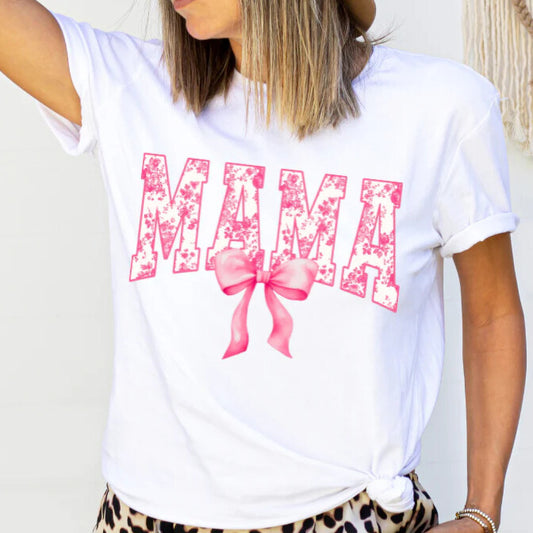 Floral Pink MAMA w/ Bow