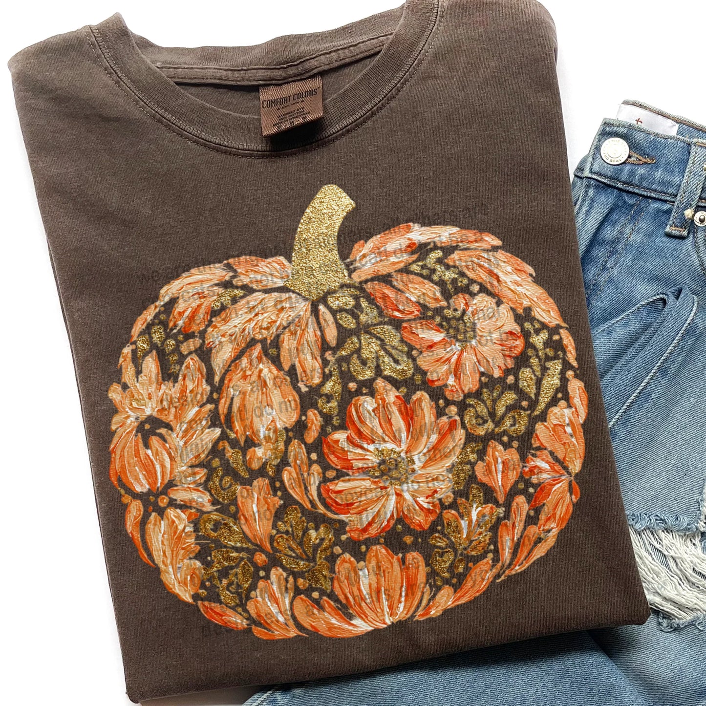 Painted Floral Pumpkin