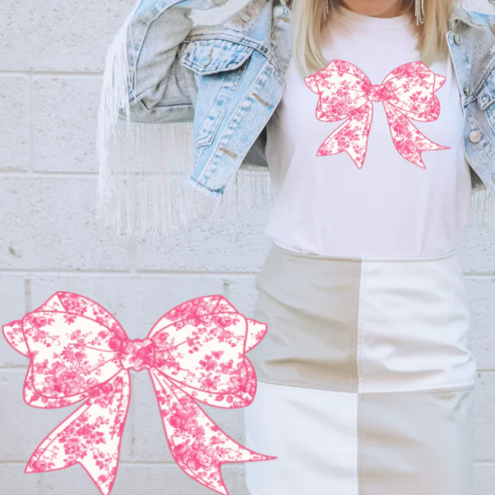 Pink Floral Bow