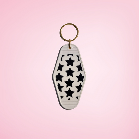 Star Print Motel Keychain